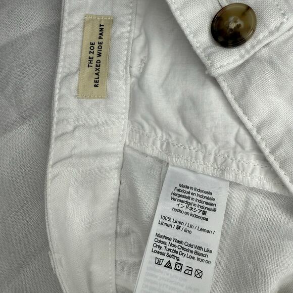 NWT Madewell The Zoe Relaxed Wide Pant in 100% Linen Size 8 - Picture 7 of 8